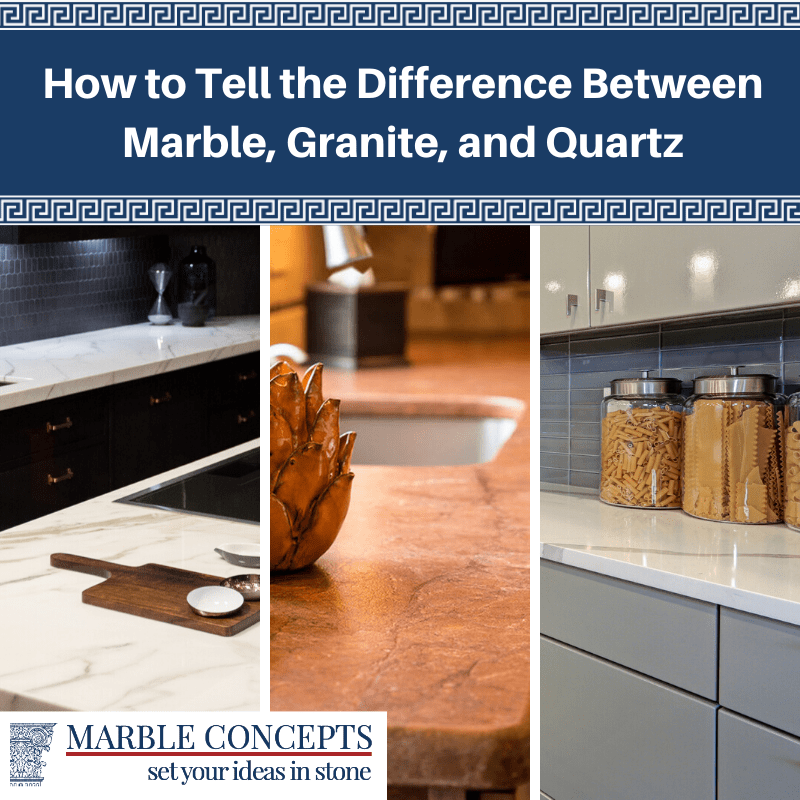 Here is a breakdown of differences between granite, quartz, and marble for you to consider. This will help you narrow down the choices.